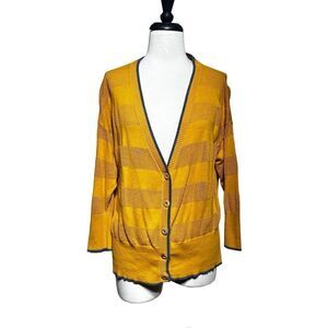 Matilda Jane Mustard Yellow Sheer Cardigan Sweater Medium